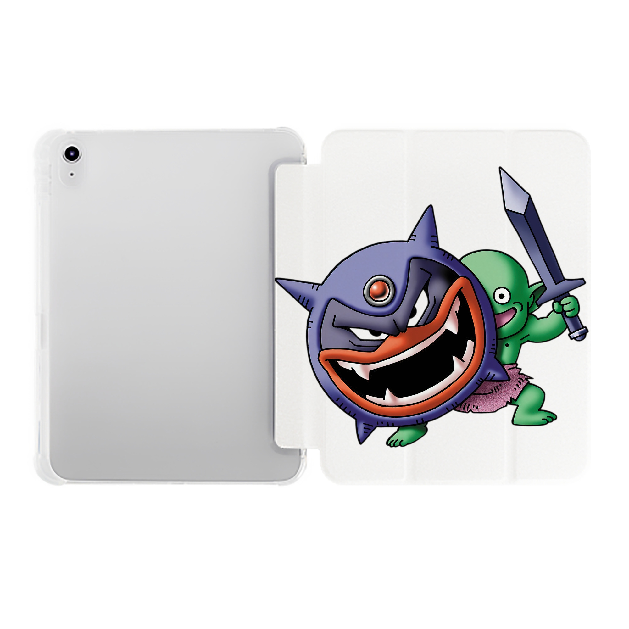 （画像用） ドラゴンクエスト Doragon Kuesuto Dragon Quest IPad ケース ペン収納付き 三つ折りスタンド PUレザー×シリコン 対応機種9.5/10.5/10.9インチ